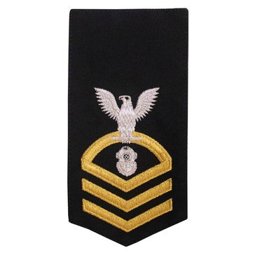 Women's E7 Rating Badge on STANDARD Gold on Blue POLY/WOOL for Navy Diver