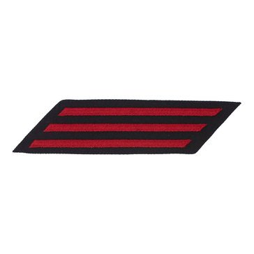 Women's CPO Service Stripe Set-3 on STANDARD Red on Blue POLY/WOOL