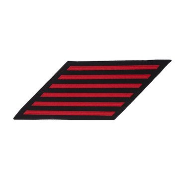 Women's CPO Service Stripe Set-6 on STANDARD Red on Blue POLY/WOOL