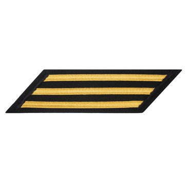 Women's CPO/ ENLISTED Service Stripe Set-3 on LACE Gold on Blue POLY/WOOL 