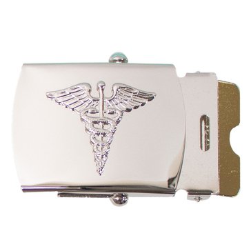 Men's Silver Buckle Caduceus Emblem 