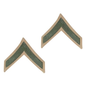 USMC Men's Chevron Green on Khaki PFC