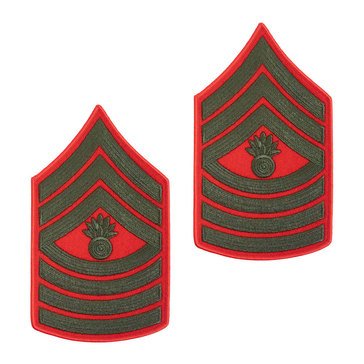 USMC Men's Chevron Green On Red Merrowed MGYSGT