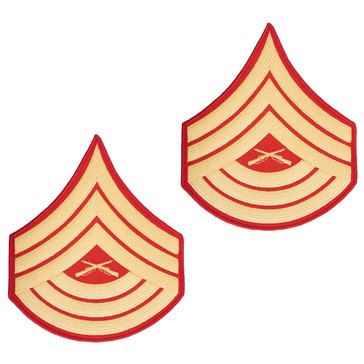 USMC Women's Service Stripe Set 6 Gold on Red Merrowed