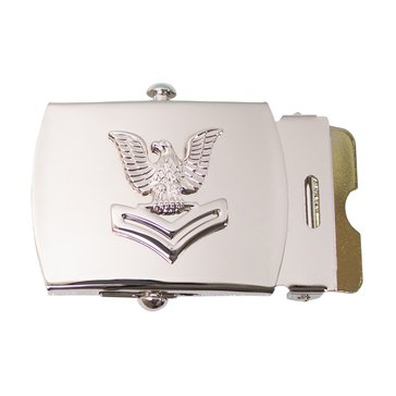 Men's Silver Buckle E5 Rank Emblem
