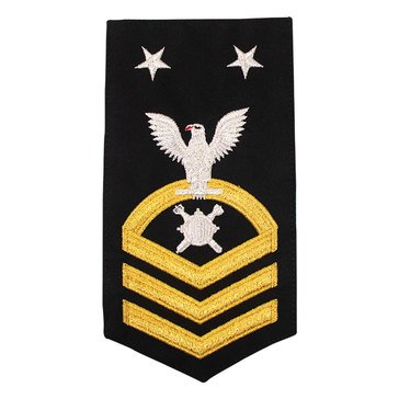 Men's E9 (EODCM) Rating Badge in STANDARD Gold on Blue POLY/WOOL for Explosive Ordinance Disposal Technician