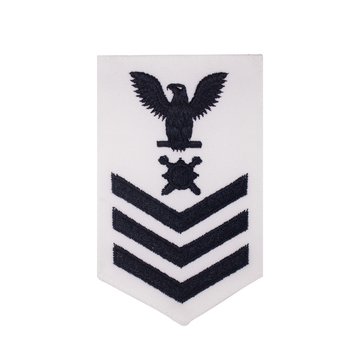 Women's E4-E6 (EOD1) Rating Badge in Blue on WHITE CNT for Explosive Ordinance Disposal Technician
