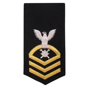 Women's E7 Rating Badge on STANDARD Gold on Blue POLY/WOOL for Explosive Ordinance Disposal Technician
