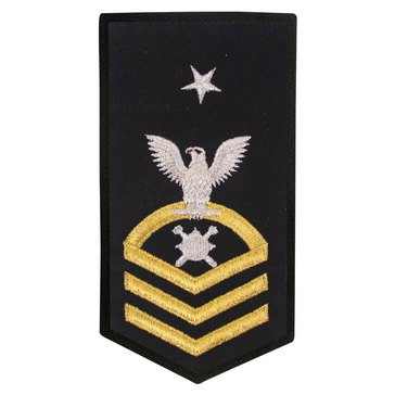 Women's E8 (EODCS) Rating Badge in STANDARD Gold on Blue POLY/WOOL for Explosive Ordinance Disposal Technician