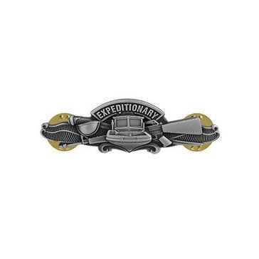 Warfare Badge Miniature EXP WARF ENL  Oxidized  Silver