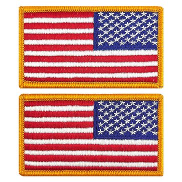 Army American Flag Patch 2X3 Colored Reverse O/S With Hook Closure