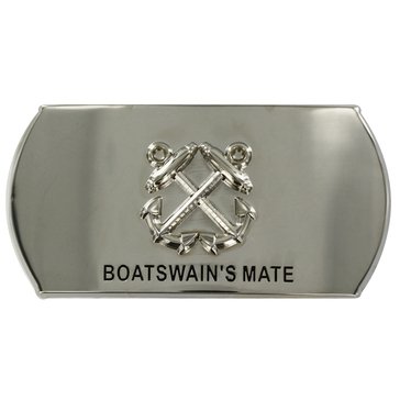 Men's Silver Buckle BM Rating Emblem for ENL 