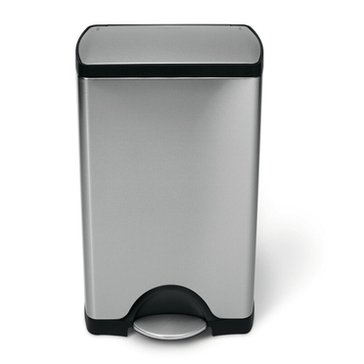 simplehuman Rectangular 38-Liter Steel Step Trash Can