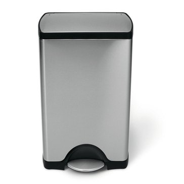 SimpleHuman Rectangular 38-Liter Steel Step Trash Can