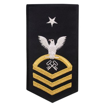 Women's E8 (LSCS) Rating Badge in STANDARD Gold on Blue POLY/WOOL for Logistics Specialist