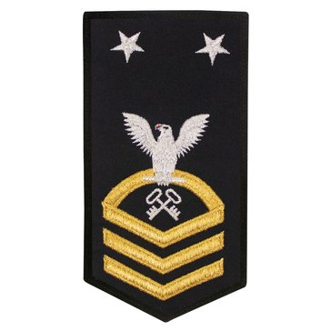 Women's E9 (LSCM) Rating Badge in STANDARD Gold on Blue POLY/WOOL for Logistics Specialist