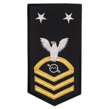 Women's E9 (OSCM) Rating Badge in STANDARD Gold on Blue POLY/WOOL for Operations Specialist