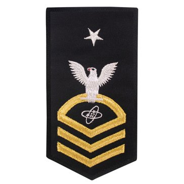 Women's E8 (ETCS) Rating Badge in STANDARD Gold on Blue POLY/WOOL for Electronics Technician