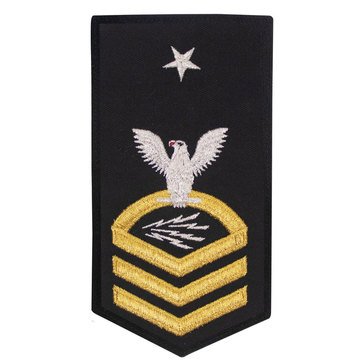 Women's E8 (ITCS) Rating Badge in STANDARD Gold on Blue POLY/WOOL for Information Systems Technician