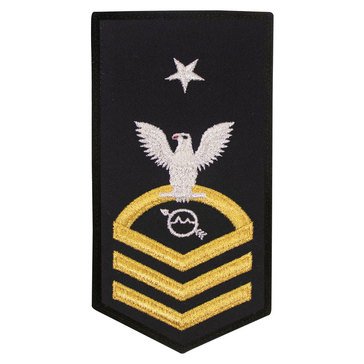 Women's E8 (OSCS) Rating Badge in STANDARD Gold on Blue POLY/WOOL for Operations Specialist