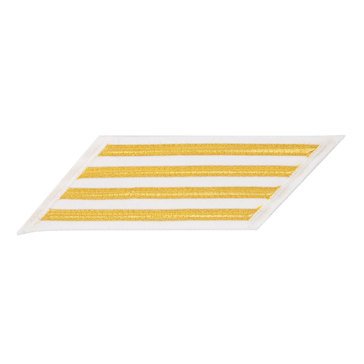 Women's CPO/ ENLISTED Service Stripe Set-4 on LACE Gold on White CNT