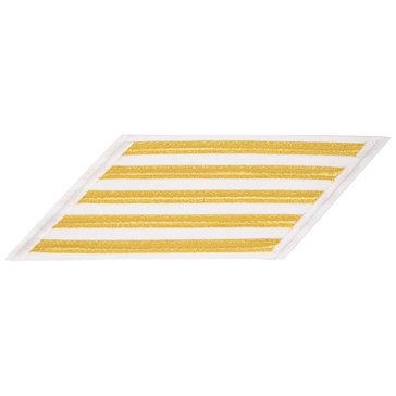 Women's CPO/ ENLISTED Service Stripe Set-5 on LACE Gold on White CNT