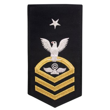 Women's E8 (ACCS) Rating Badge in STANDARD Gold on Blue POLY/WOOL for Air Traffic Controller