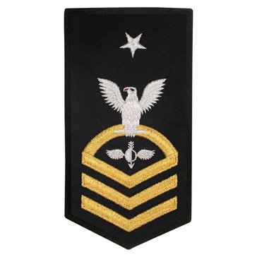 Women's E8 (AGCS) Rating Badge in STANDARD Gold on Blue POLY/WOOL for Aerographer 