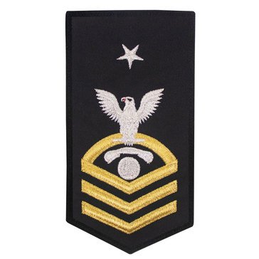 Women's E8 (ICCS) Rating Badge in STANDARD Gold on Blue POLY/WOOL for Interior Communication Electrician