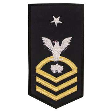Women's E8 (MNCS) Rating Badge in STANDARD Gold on Blue POLY/WOOL for Mineman