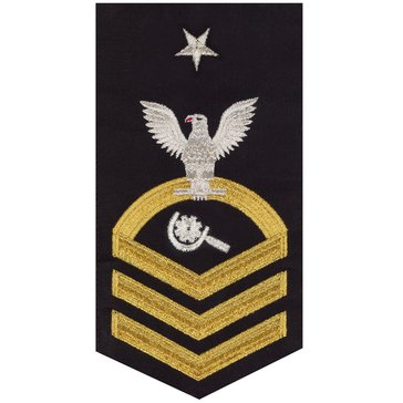 Women's E8 (MRCS) Rating Badge in STANDARD Gold on Blue POLY/WOOL for Machinery Repairman