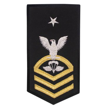 Women's E8 (PRCS) Rating Badge in STANDARD Gold on Blue POLY/WOOL for Aircrew Survival Equipmentman