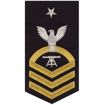Women's E8 (FTCS) Rating Badge in STANDARD Gold on Blue POLY/WOOL for Fire Control Technician