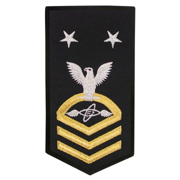 Women's E9 (ATCM) Rating Badge in STANDARD Gold on Blue POLY/WOOL for Aviation Electronics Technician