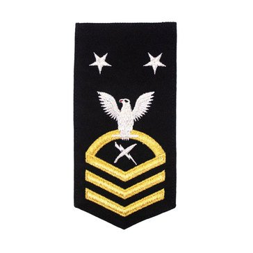 Women's E9 (CTCM) Rating Badge in STANDARD Gold on Blue POLY/WOOL for Cryptologic Technician