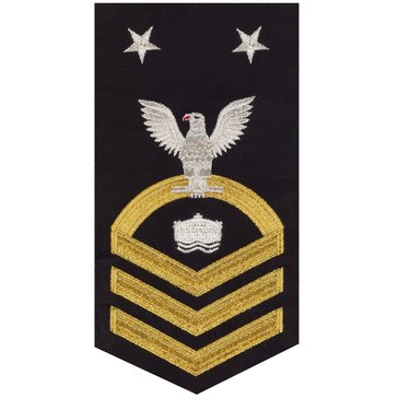 Women's E9 (MNCM) Rating Badge in STANDARD Gold on Blue POLY/WOOL for Mineman