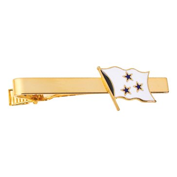 Tie Bar VADM 3 Star STAFF (Blue Star on White)