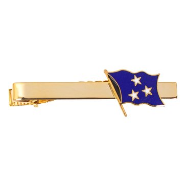 Tie Bar VADM 3 Star LINE (White Star on Blue)