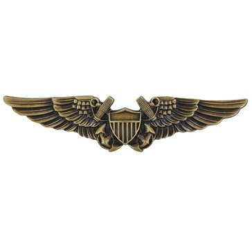 Warfare Badge Full Size NAV FLT OFF Antique Gold