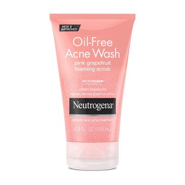 Neutrogena Oil Free Acne Wash Foaming Scrub Pink Grapefruit, 4.2oz