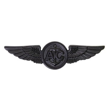 Warfare Badge Full Size AIRCREWMAN Subdued Black Metal