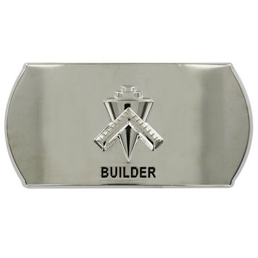 Men's Silver Buckle BU Rating Emblem for ENL 