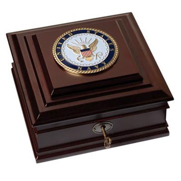 USN Allied Dark Cherry Medallion Desktop Box