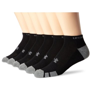 Under Armour Men's No Show Resistor 6-Pack Sock - Black