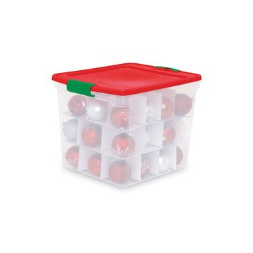 Homz 31-Quart Holiday Latching Ornament Storage
