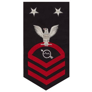 Men's E9 (OSCM) Rating Badge in STANDARD Red on Blue POLY/WOOL for Operations Specialist