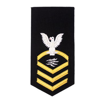 Women's E7 (ITC) Rating Badge in PREMIER VANFINE 24KT BULLION with Gold Lace on Blue Brooks Brother's POLY/WOOL for Information Systems Technician 
