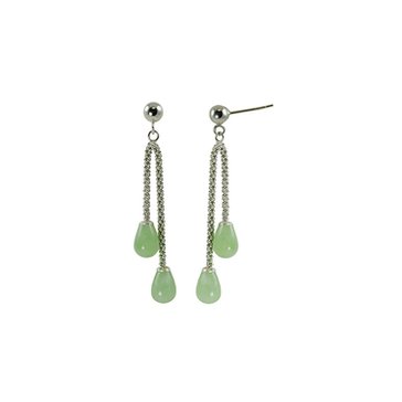 Sterling Silver Dyed Jade Dangle Earrings