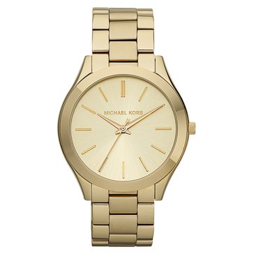 Michael Kors Women's Slim Runway Gold Stainless Steel Bracelet Watch