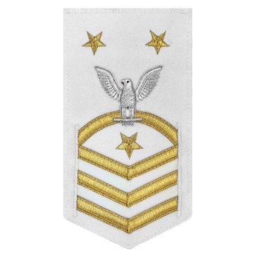 Men's E9 FLTCM/FRCCM Rating Badge in LACE Gold on White CNT